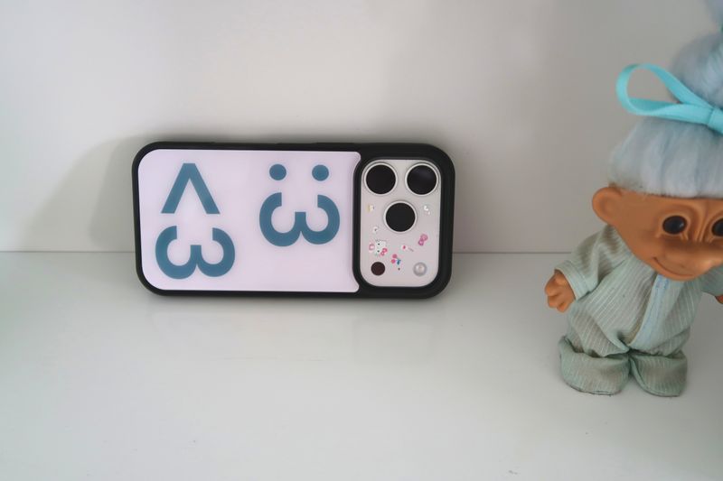 [MADE] Number 3 emoji case + card slot  (Vintage pink)