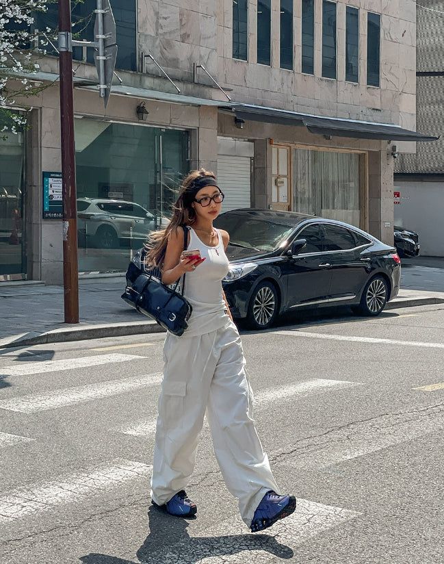 Taffy washed parachute cargo pants