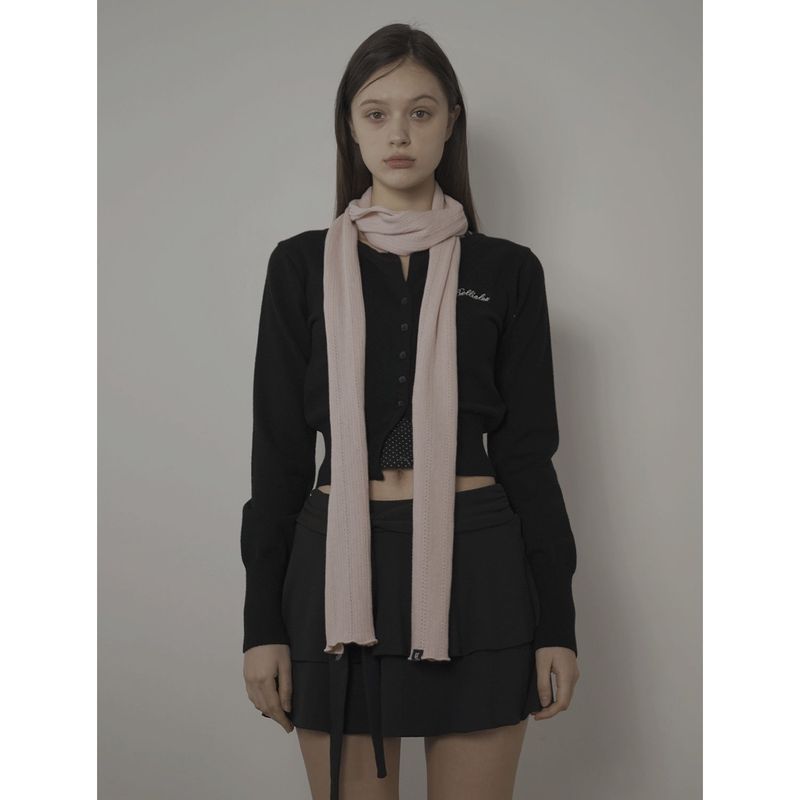 STITCH SLIM MUFFLER-PINK