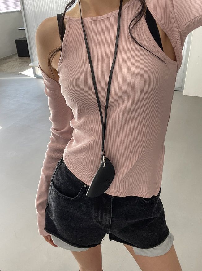 Connie unbalanced halter-neck bolero Set
