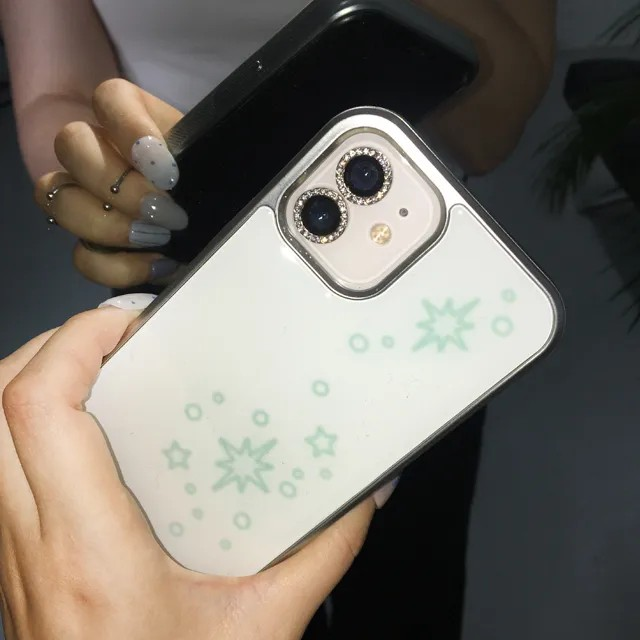 Light and stars outline mint silver epoxy case