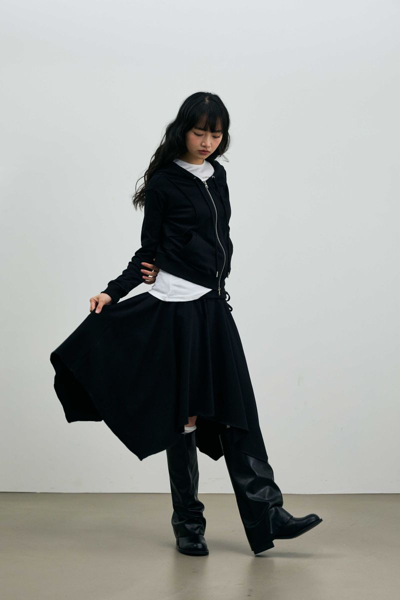 SILENT MIRAGE SWEAT SKIRT / BLACK