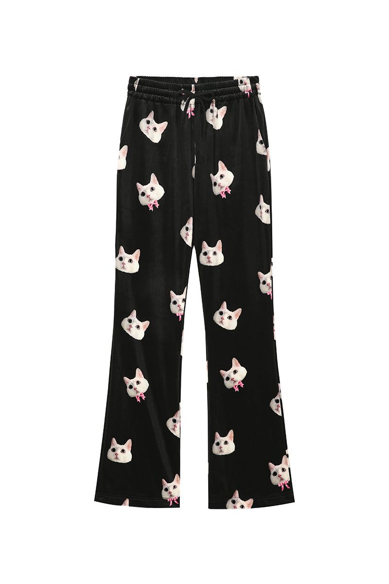 0 5 cat velvet boots cut pants
