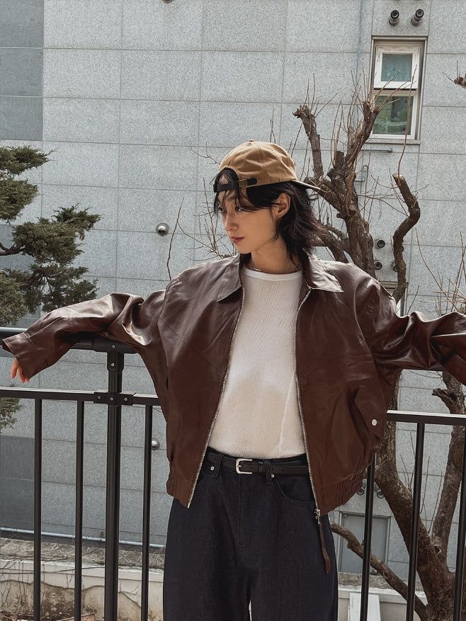 Roine Collar Leather Jacket