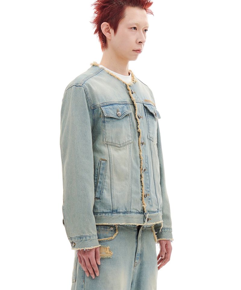 NON-COLLAR DENIM JACKET (LIGHT BLUE)