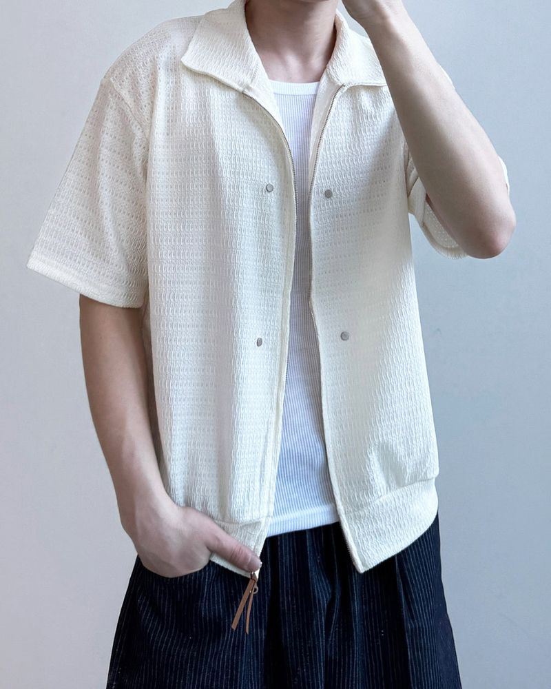 Rivet Knit Zip-Up Cardigan