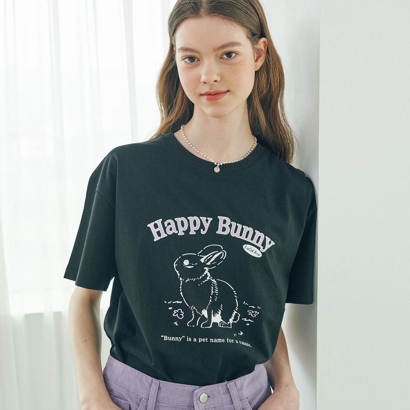Happy Bunny T-shirt - BLACK