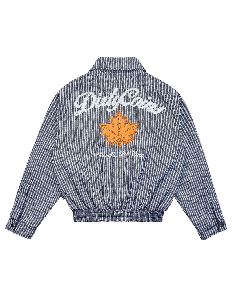 DirtyCoins Striped Maple Leaf Bomber