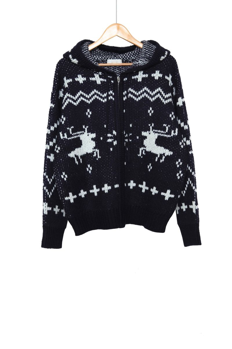 Nordic Knit Hood Zip-Up