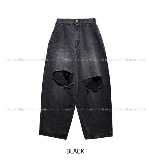 Lecle Funky Damage Balloon Denim Pants
