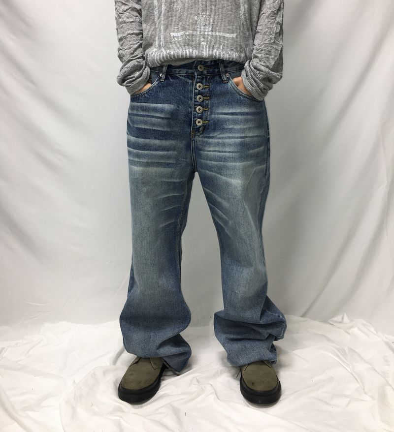 5-Button Fly Flared Denim Pants