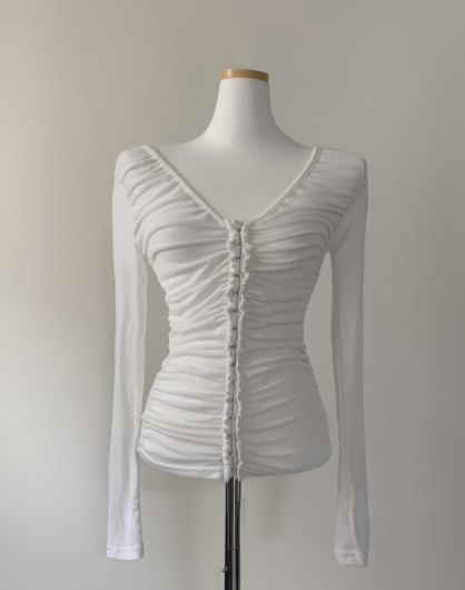 Lips shirring hook top (white)