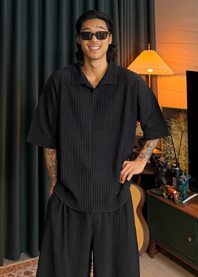 [ VIR Style Original ] INKKI Buttonless Pleated Wide Half Pants 