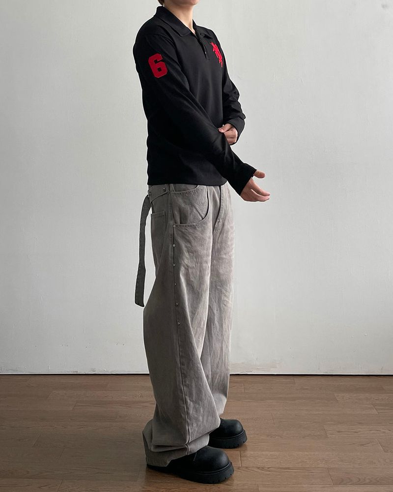 Step Belt Denim Pants