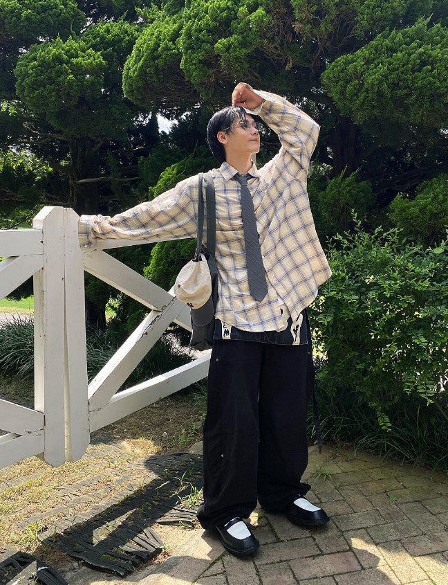 No.0860 soft check light over SHIRT (3color)