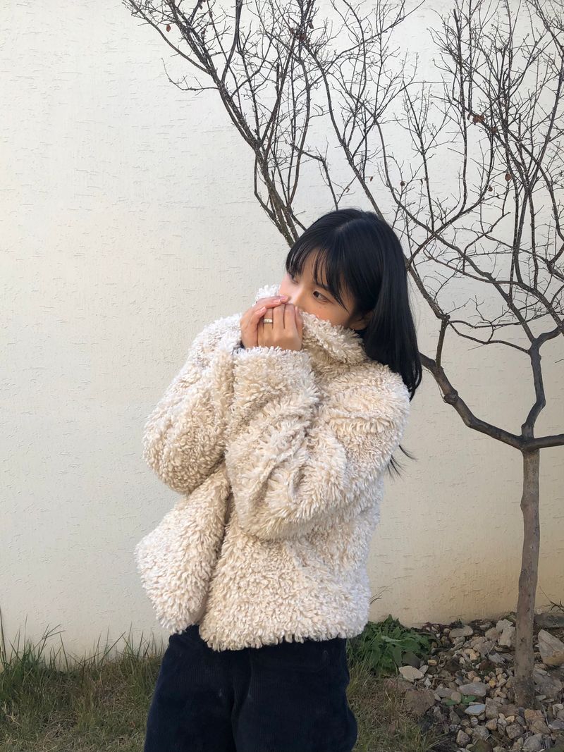 Wild fur collar jacket