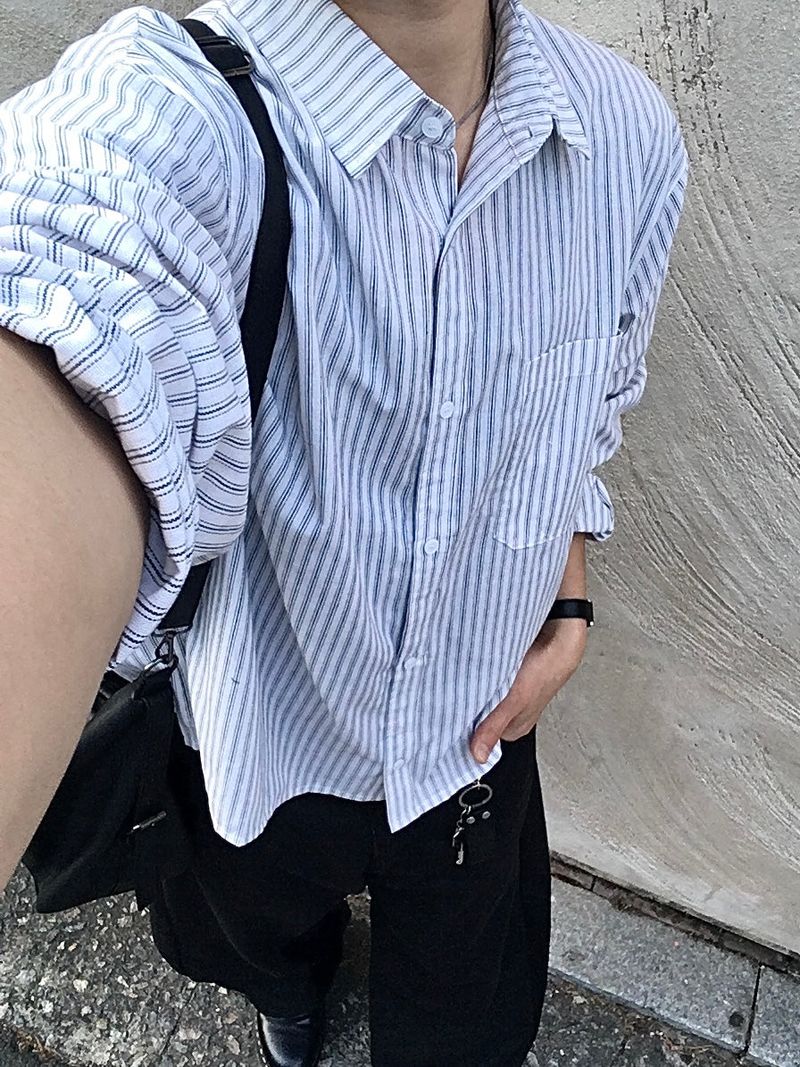Coff Stripe Cropped Shirt 3C
