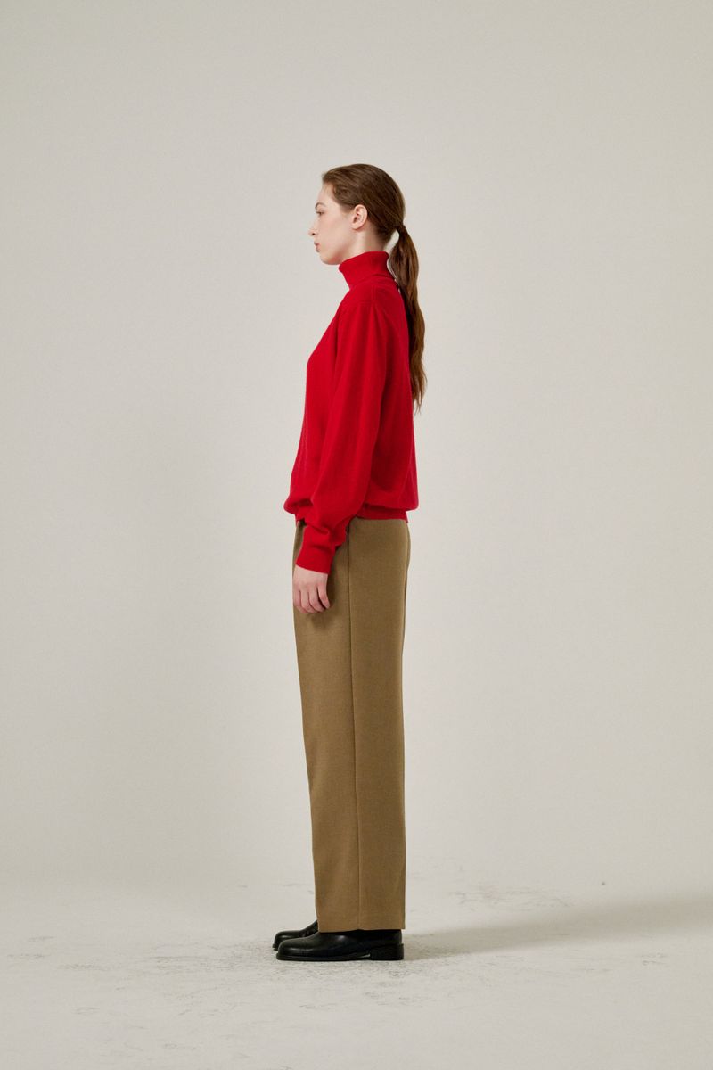 Cashmere turtle neck knit (Red)