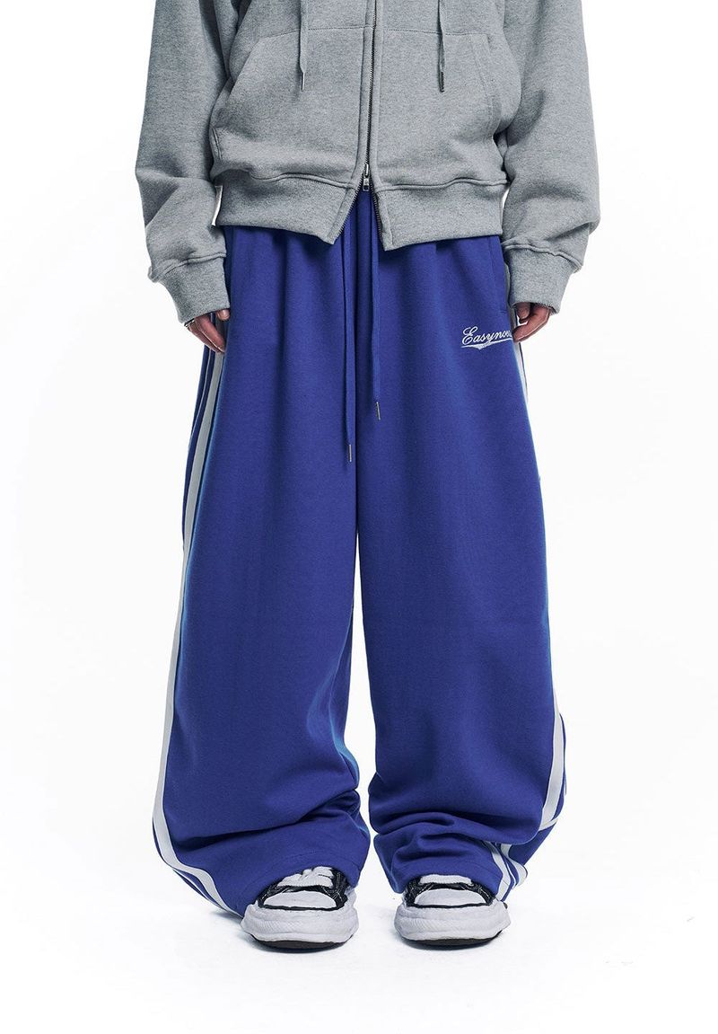 Star Piping Track Balloon Sweat Pants - Blue