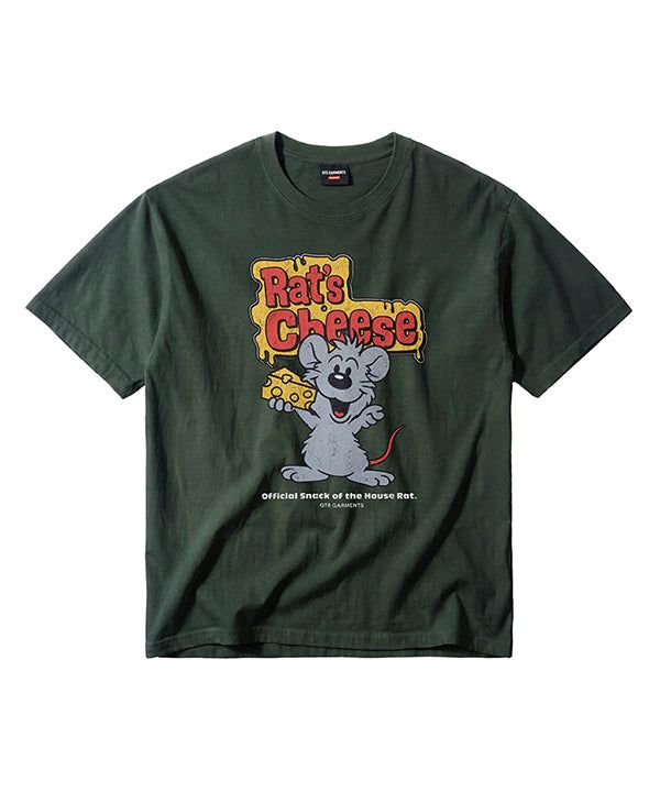 QT8 GARMENTS（キューティーエイトガーメント）の「LB Rat’s Cheese Washed Tee (Green)（Tops）」