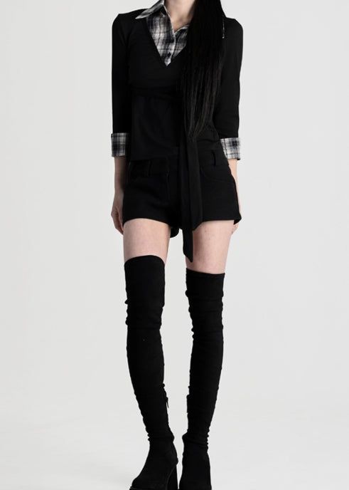 ベラチェックTシャツ