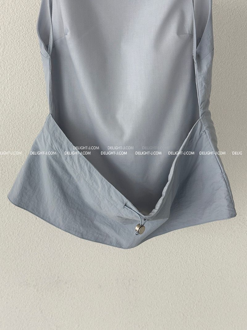 String backless draped blouse