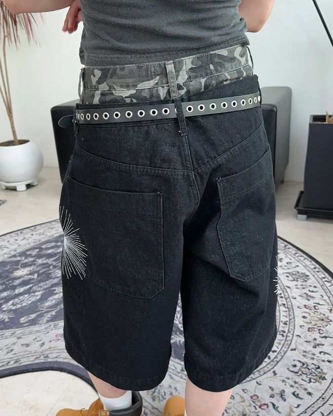 Radi camo sagging Bermuda denim pants