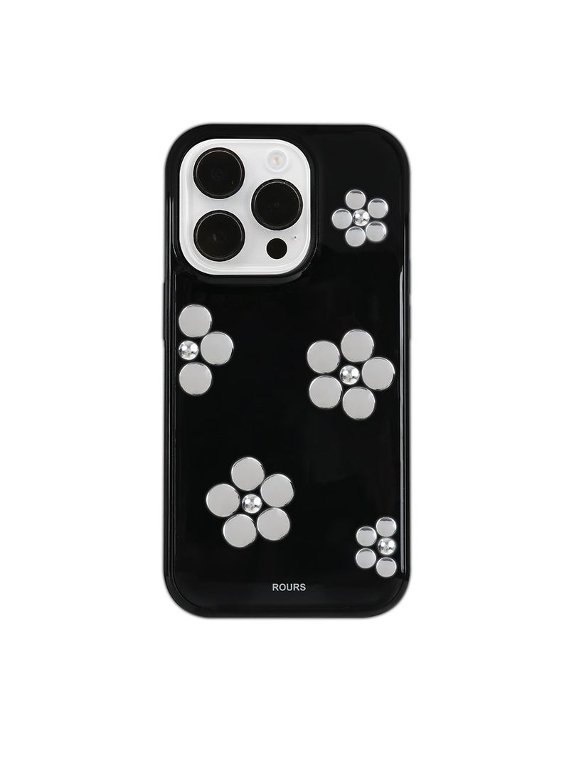 ROURS(ラウォルズ)の「flower stud case (black)(Smartphone Accessories)」