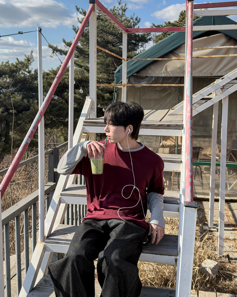 Mix Layered Long Sleeve T-Shirt