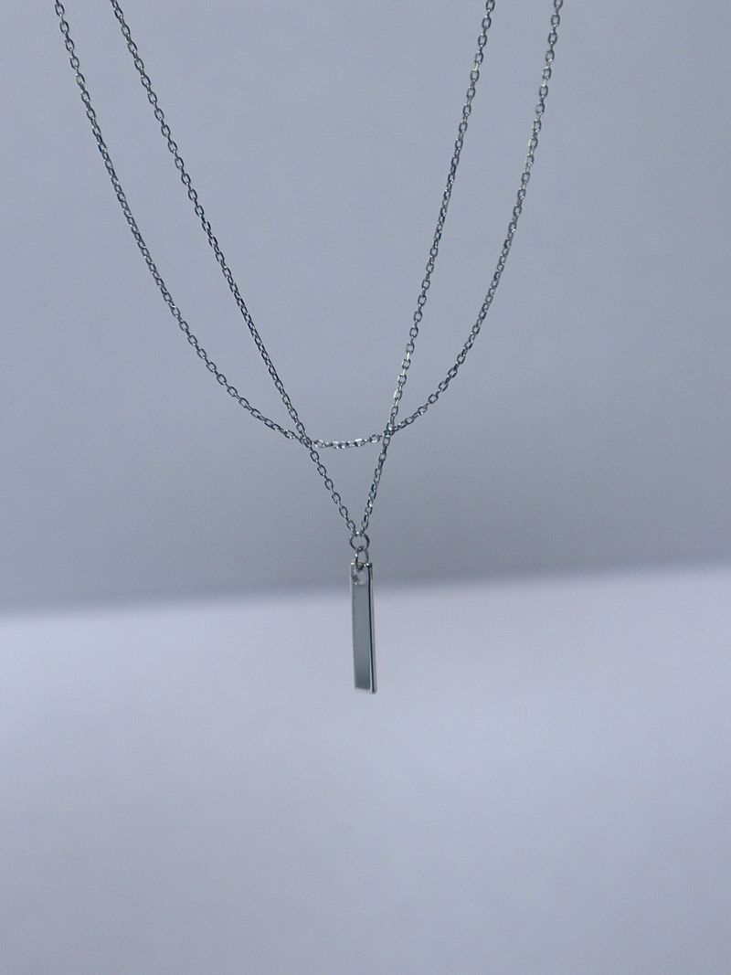 new simple bar layered necklace