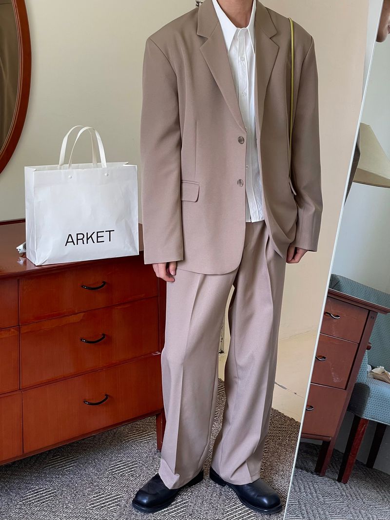 Autumn mute set up wide pants