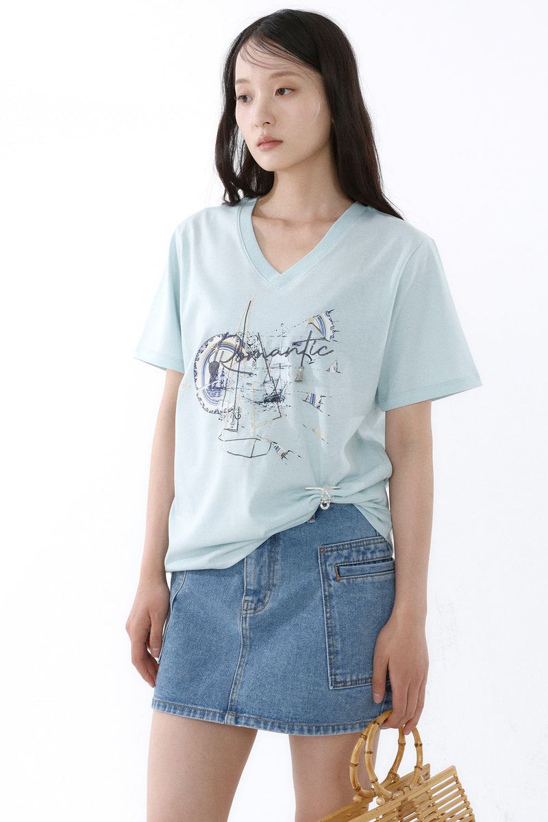 GALAXY V-NECK T-SHIRT_ICE MINT