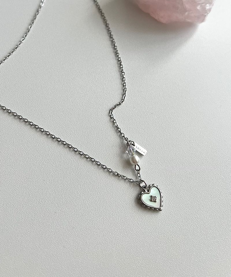 jorr innocent mother-of-pearl hearts and beads cubic star wedding look layered necklace