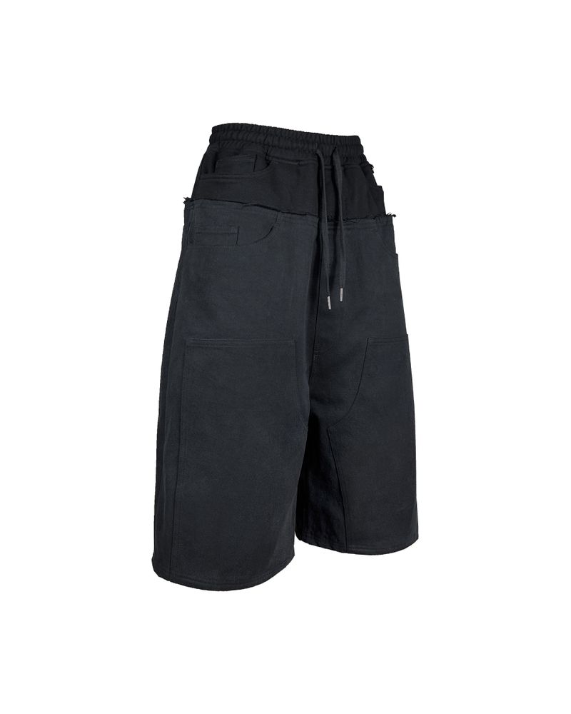 SWEAT X DENIM 2 LAYERED SHORTS