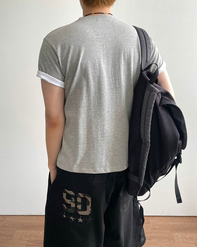 Duet Crop Roll-up Short Sleeve T