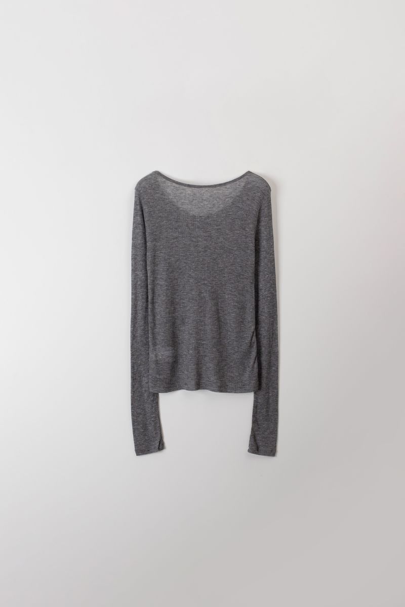 Wool boat neck T (Grey)