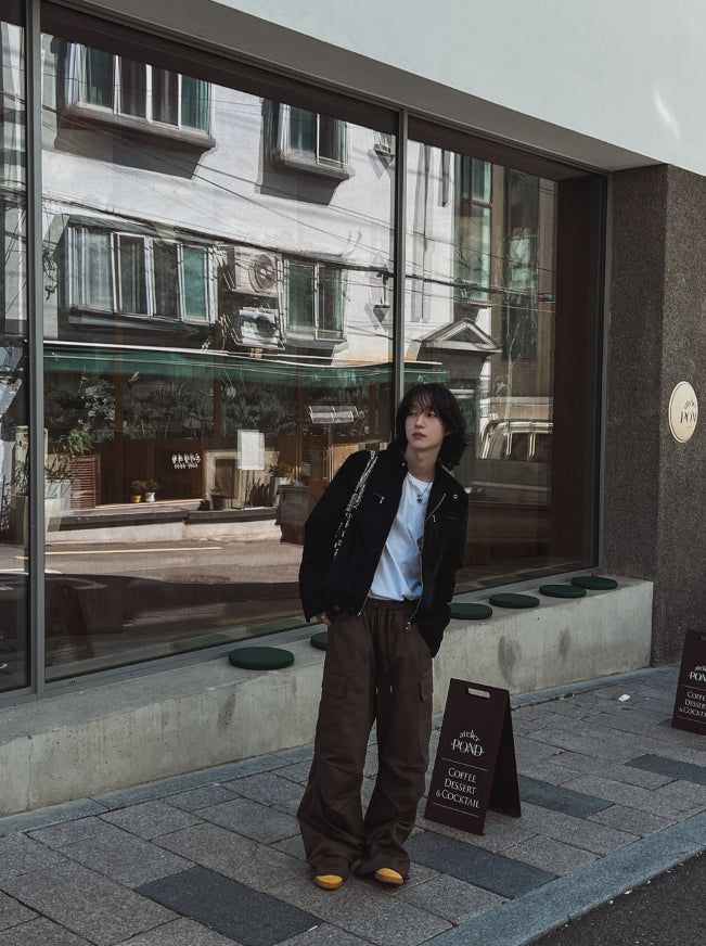 Wild pin tuck cargo cotton pants