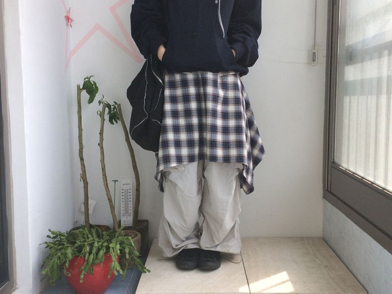 flared checkered skirt