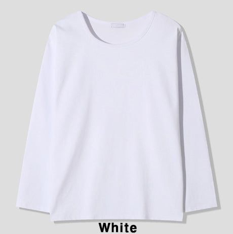 Neutral Basic U-Neck Long Sleeve T-Shirt
