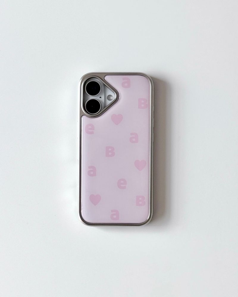 NEW LOGO Twin Pink Silver Epoxy Case