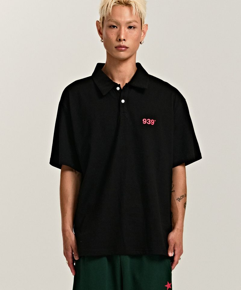 ARCHIVE BOLD（アーカイブボールド）の「939 SMALL LOGO POLO T-SHIRTS (BLACK)（Tops）」