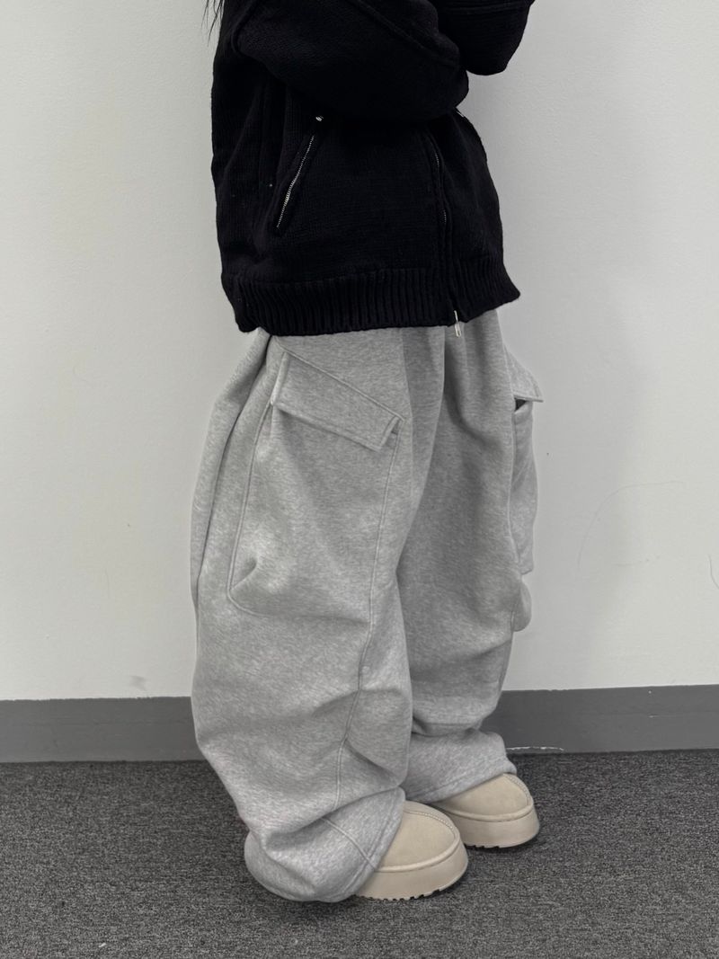 rib fleece sweat pants