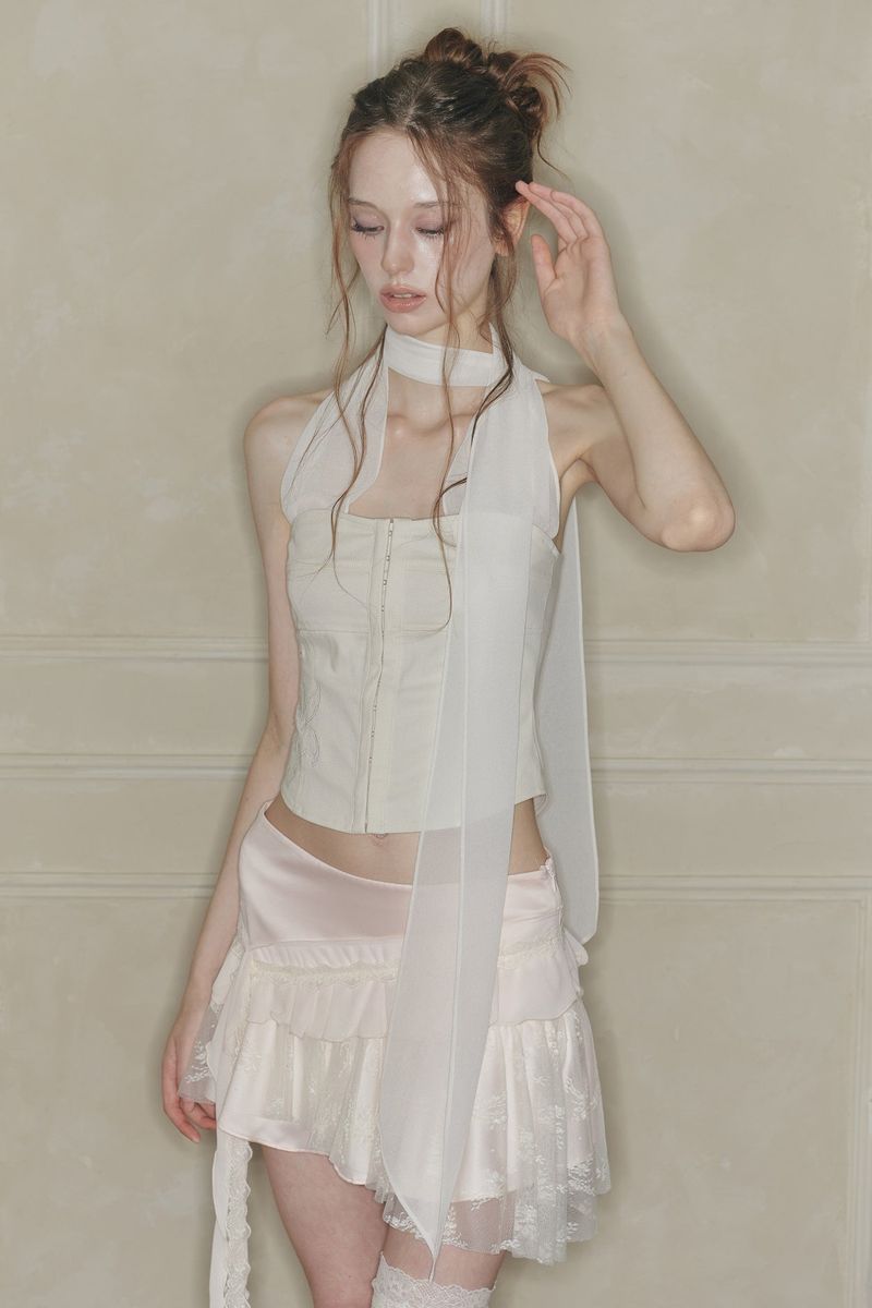 MIDNIGHT HALTER TOP cream