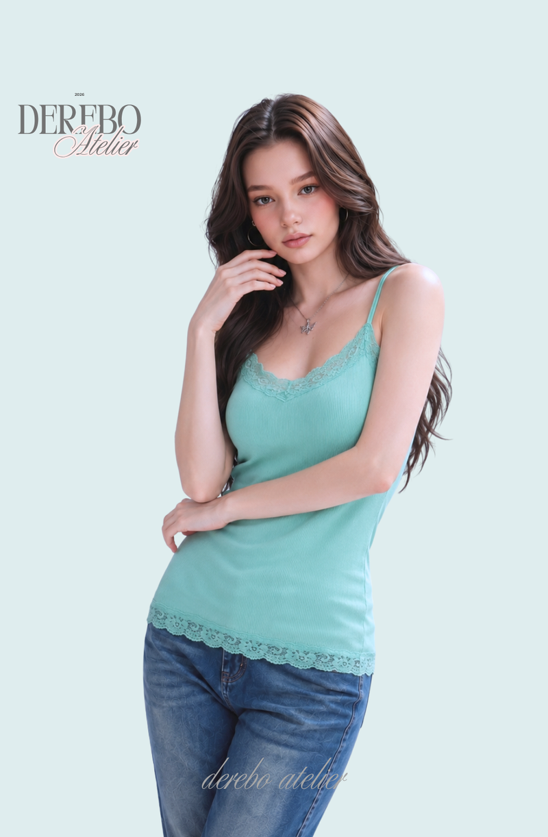 Mint Core Lace Sleeveless Top