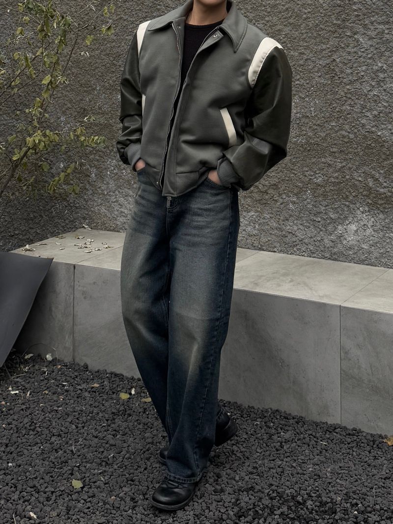 Stadium varsity collar jacket