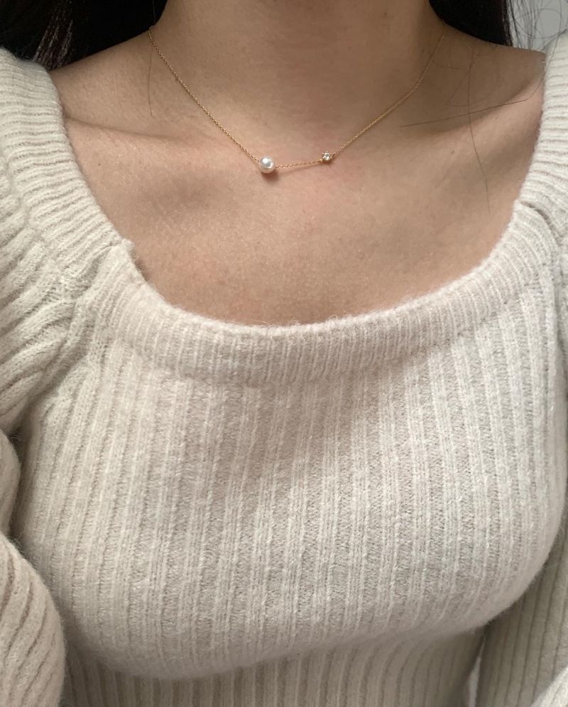 (silver925) パールキュービックネックレス *silver