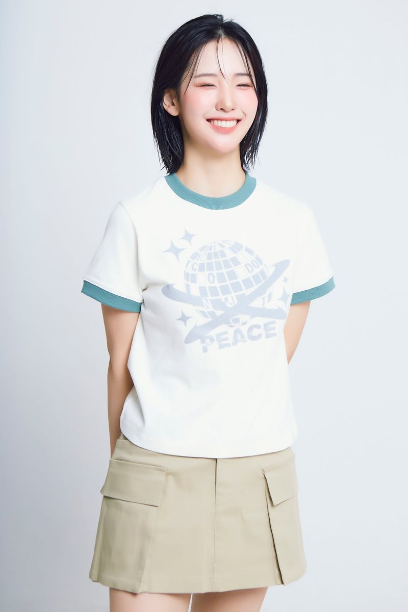 universe print ½T-shirts_ivory/green