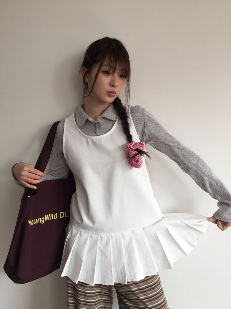 May Pleated Mini Dress (2color)