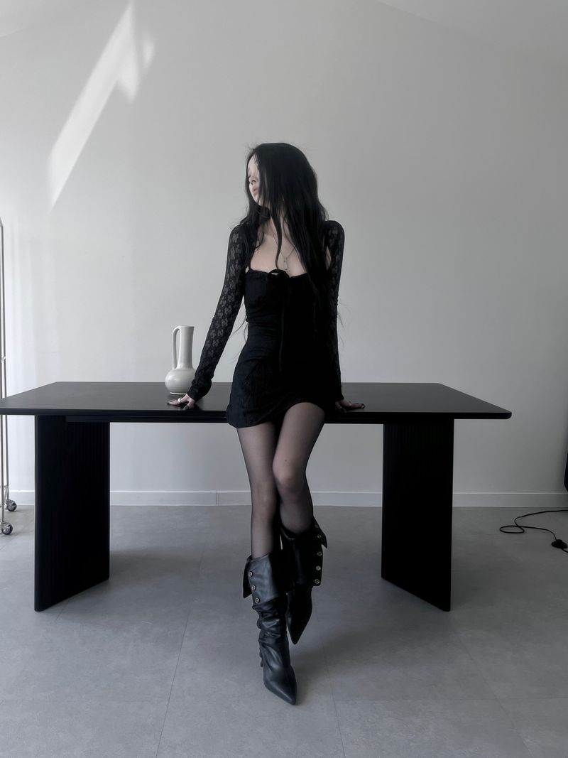 black square mini one-piece