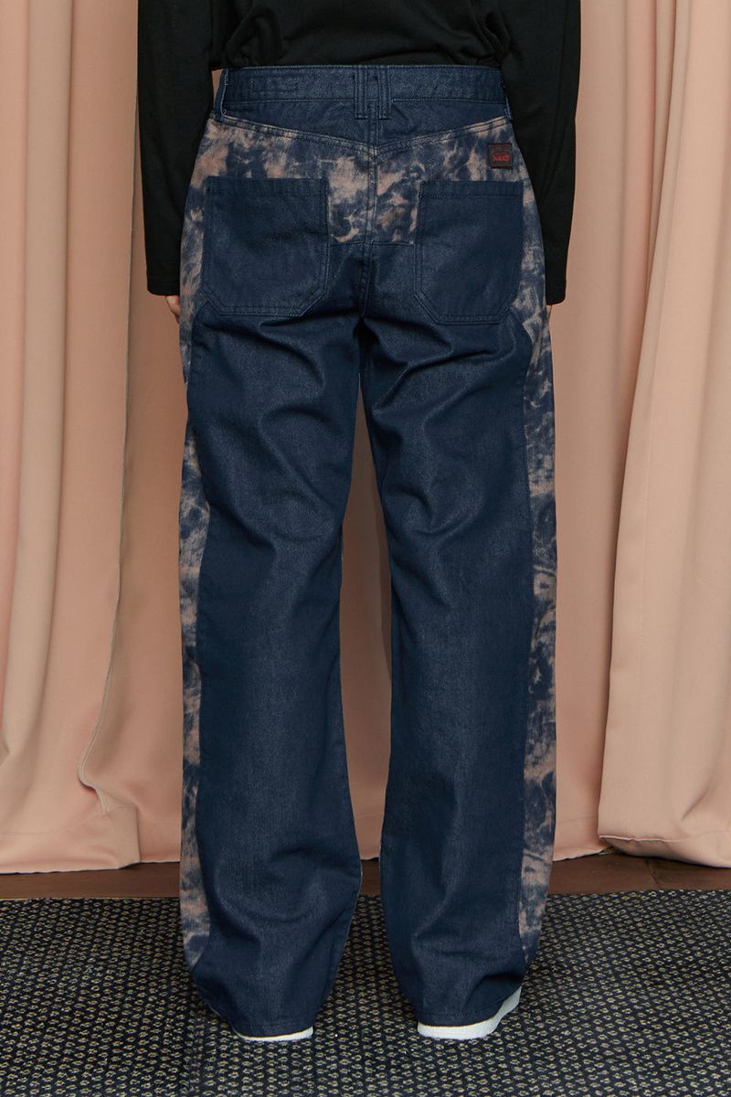 TIE-DYE BLOCK DENIM PANTS / INDIGO